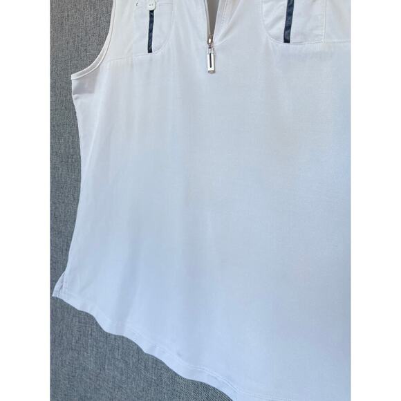 Jamie Sadock White Sleeveless Collared Golf Top - Women's Size Small - Picture 6 of 10